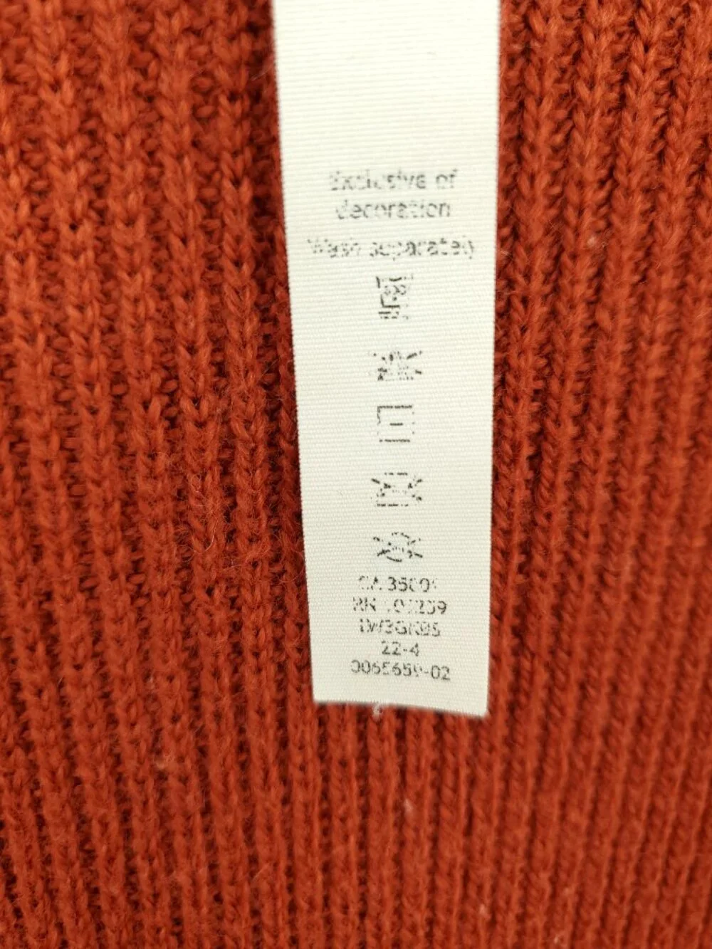 Lululemon Merino Wool-Blend Ribbed Long Wrap Sweater Sz 10 Cayenne Rust Orange
